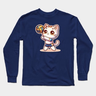 Cute Kitty Volleyball Player Long Sleeve T-Shirt